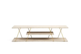 Hanah Home Soporte de TV Canaz - Gold, Travertine